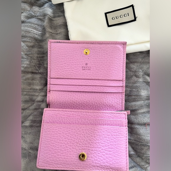 EUC FULL INCLUSION GUCCI LIMITED EDITION BIFOKD PINK CAT WALLET - Picture 2 of 7